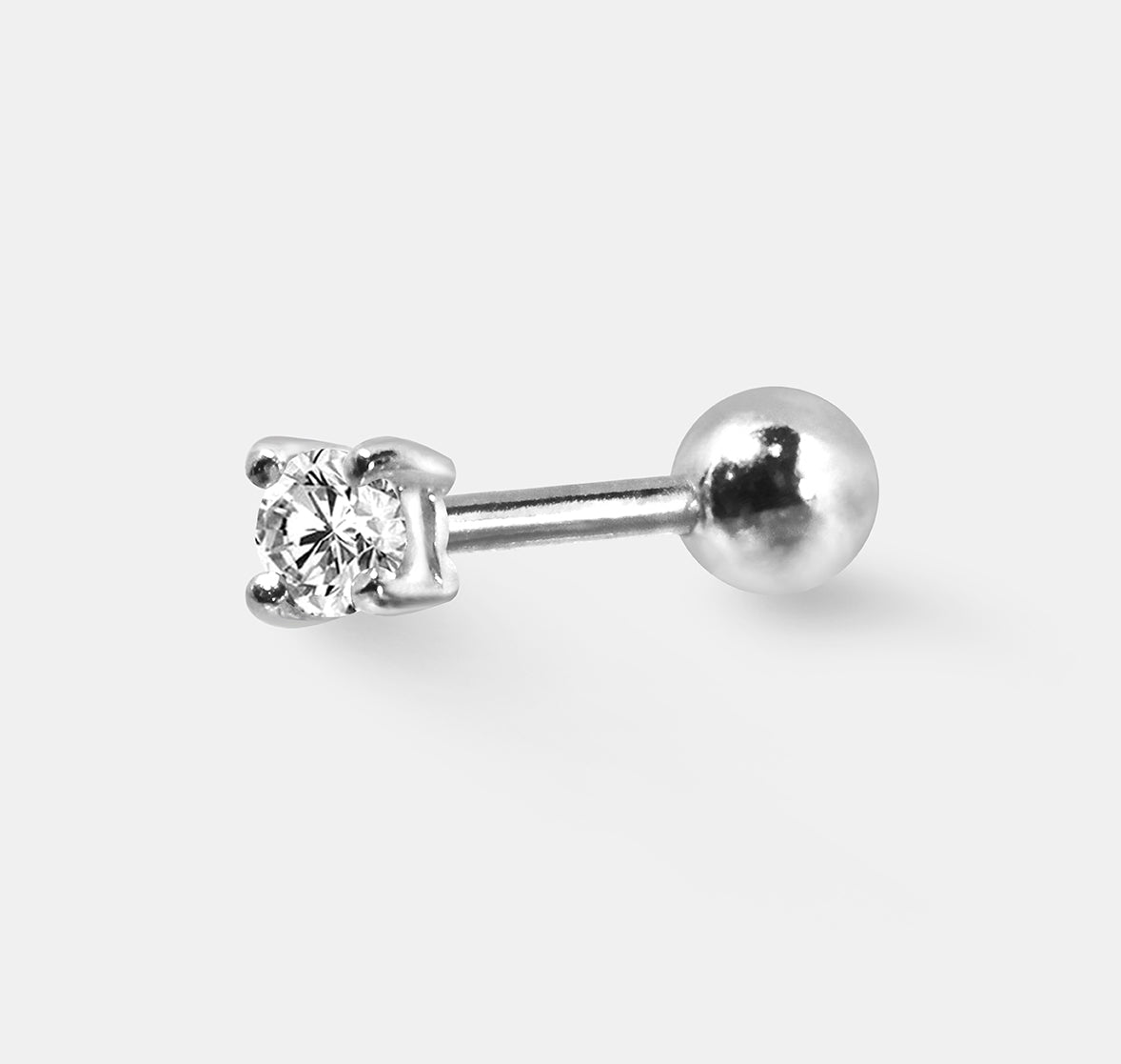 Round Gem Single Stud (Crown Set)