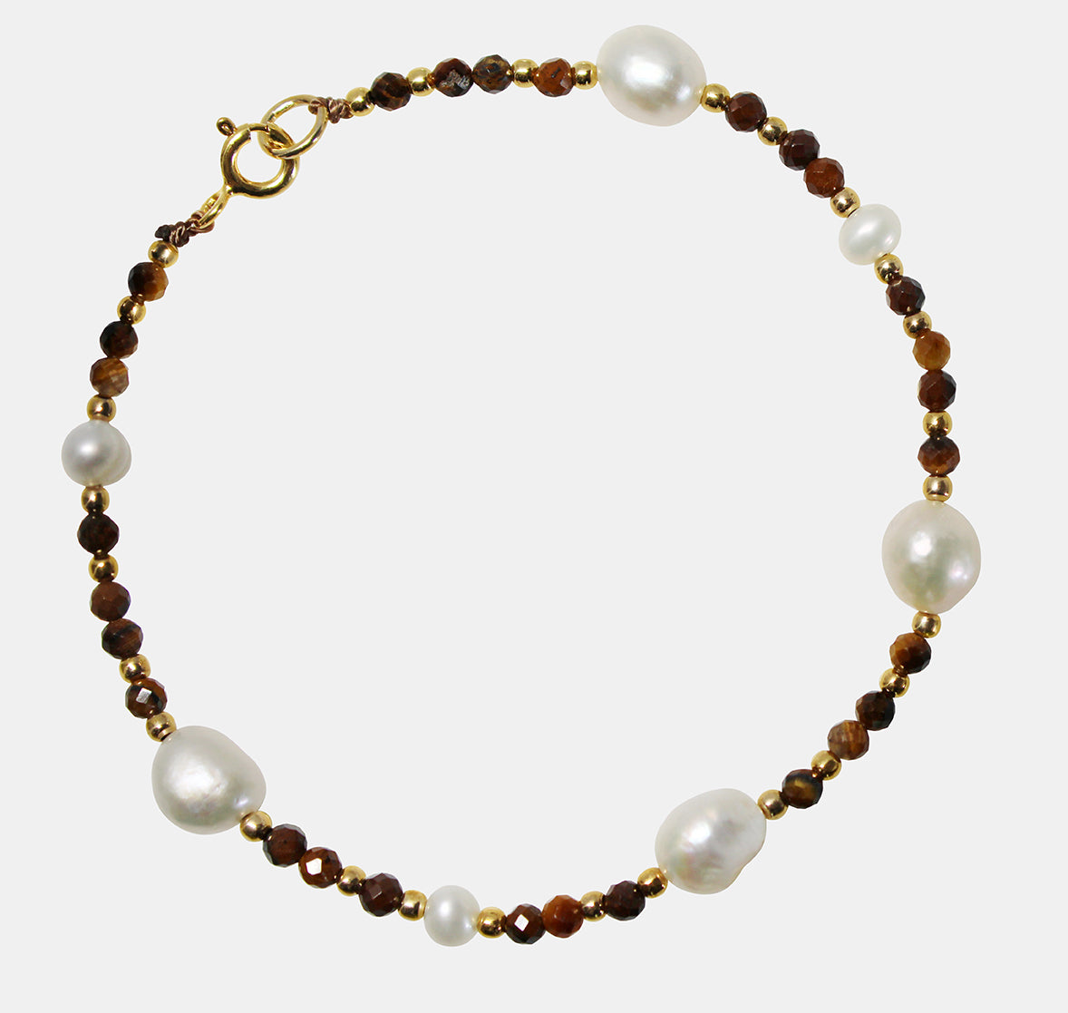 Pearl Bracelet with Brown Beads