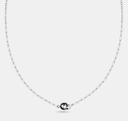 Mixed Chain Necklace wth Interlocking Heart Loops