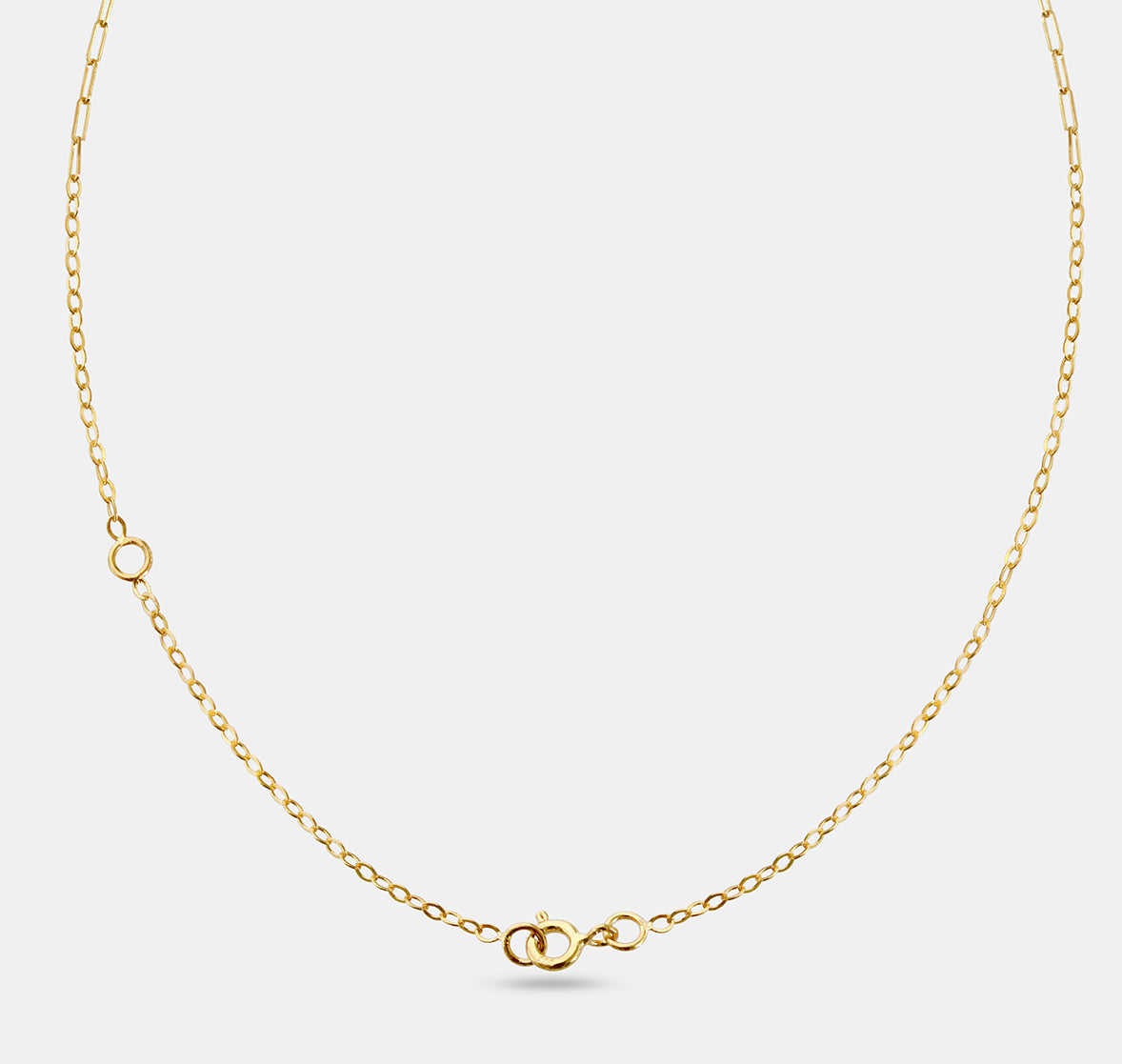 Mixed Chain Necklace wth Interlocking Heart Loops