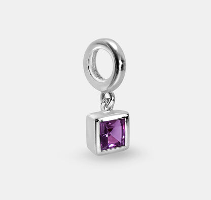 Square Gemstone Charm