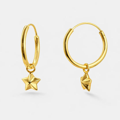 Small Star Hoop Earrings