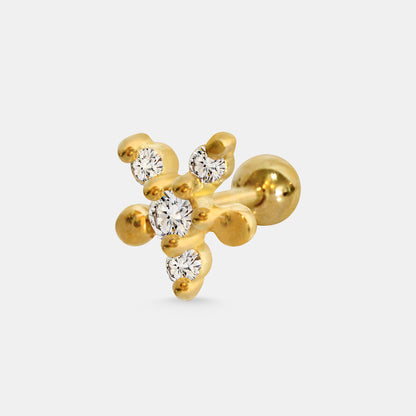 Four Stone Starburst Earrings Stud