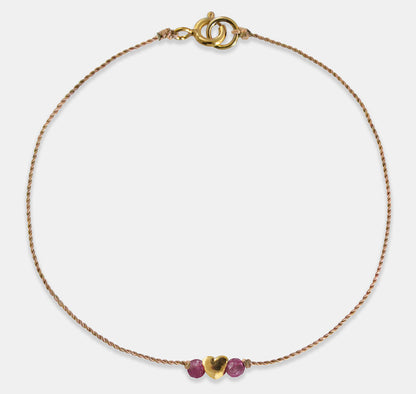 Heart Bead Rope Bracelet