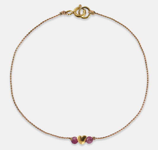 Heart Bead Rope Bracelet