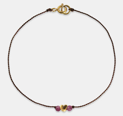 Heart Bead Rope Bracelet