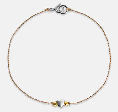 Heart Bead Rope Bracelet