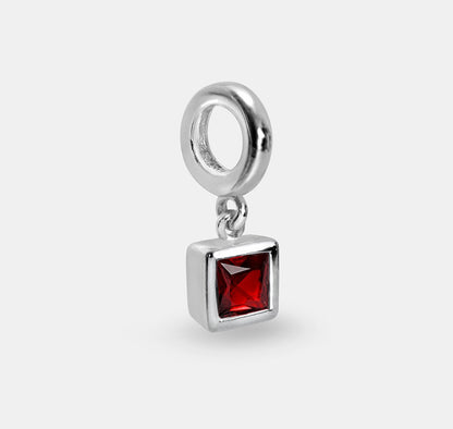 Square Gemstone Charm