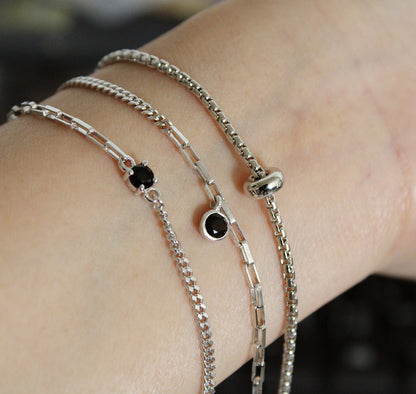 Gemstone Mixed Chain Bracelet (Drop Set)