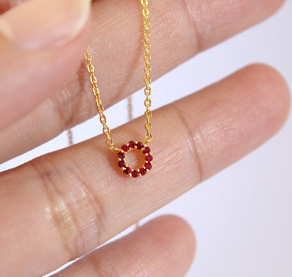 Gem Encrusted Loop Pendant Necklace