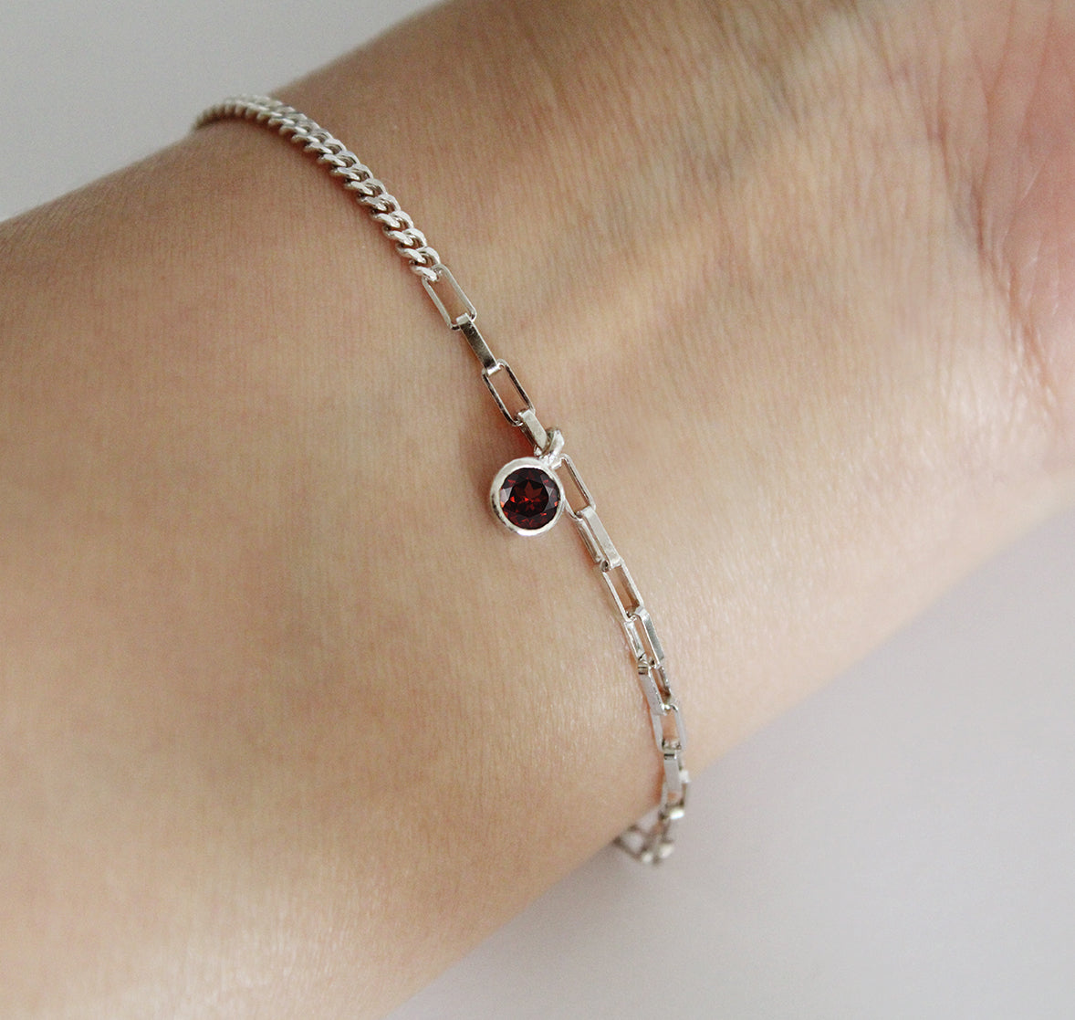Gemstone Mixed Chain Bracelet (Drop Set)