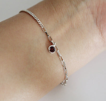 Gemstone Mixed Chain Bracelet (Drop Set)