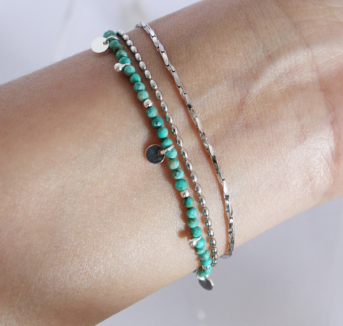 Beaded Bracelet with Drop Beads and Discs