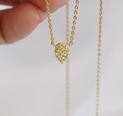 Gem Encrusted Teardrop Pendant Necklace