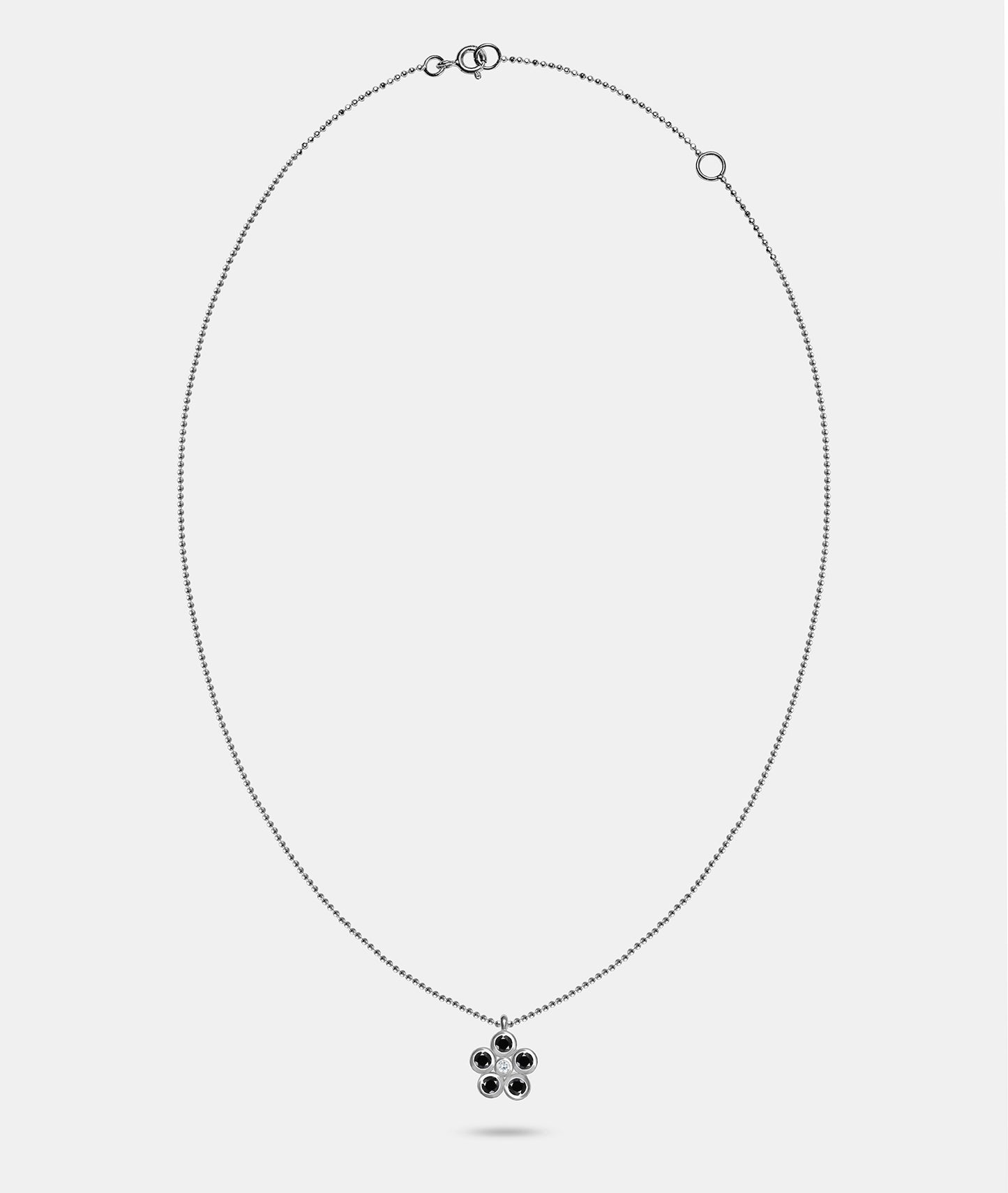 Daisy Charm necklace with Stone Petals and Centre