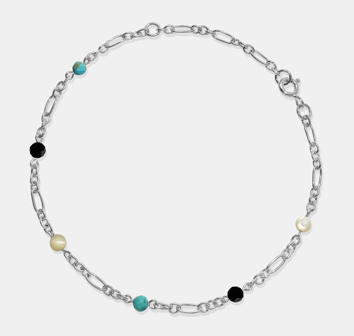 Chain Bracelet with Stone Beads