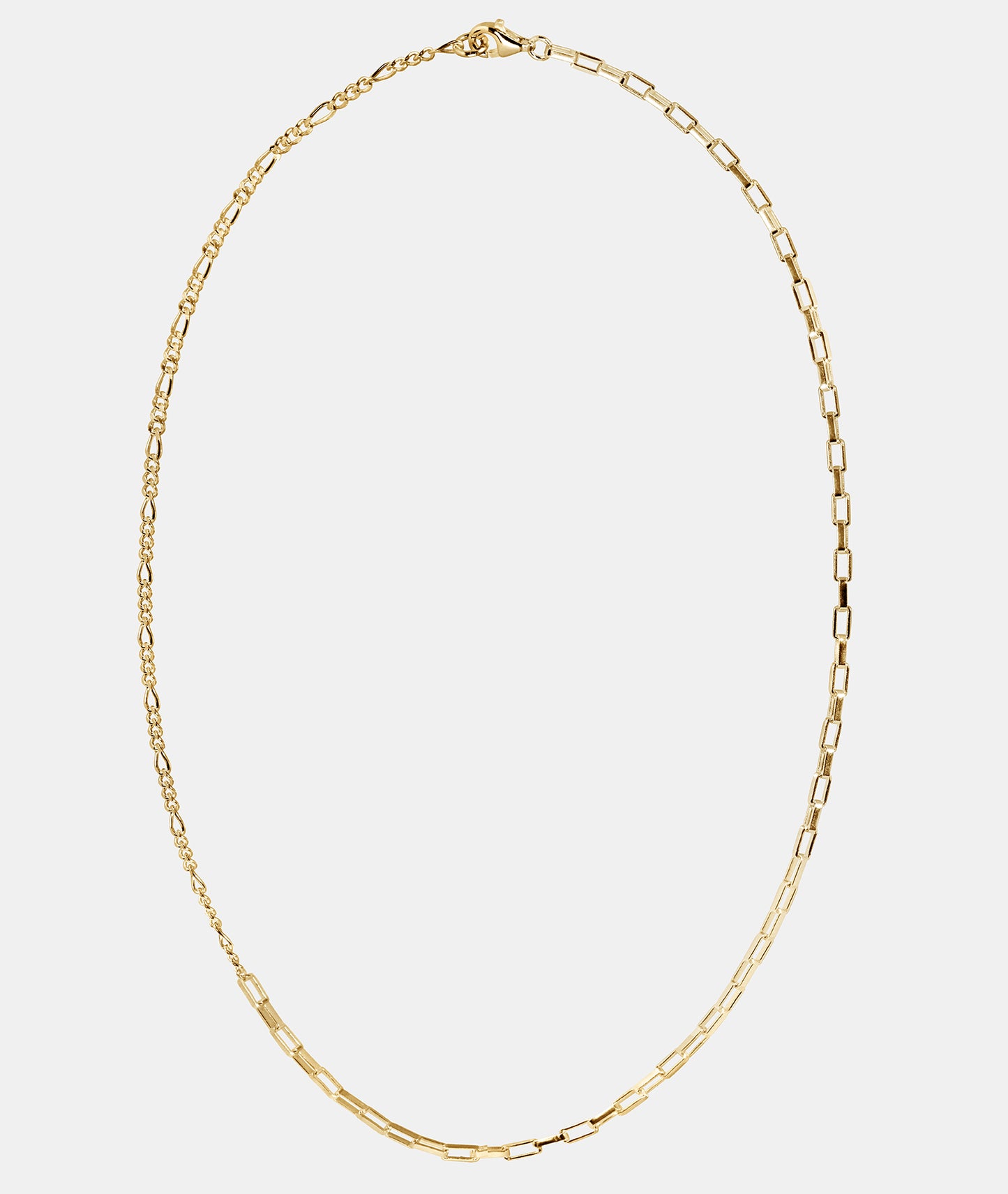 Half and Half Mixed Chain Necklace