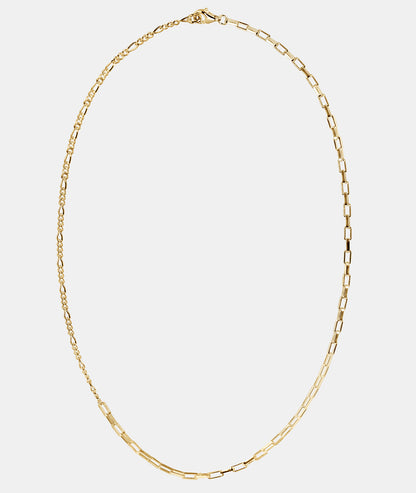 Half and Half Mixed Chain Necklace