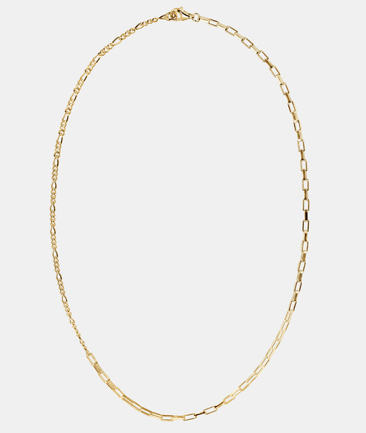 Half and Half Mixed Chain Necklace