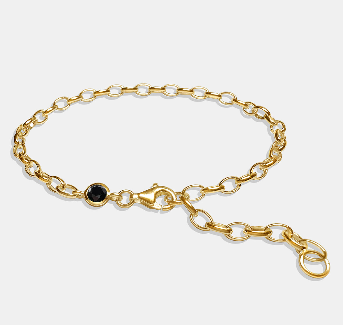 Chain Bracelet with Round Stone (Flush Setting)