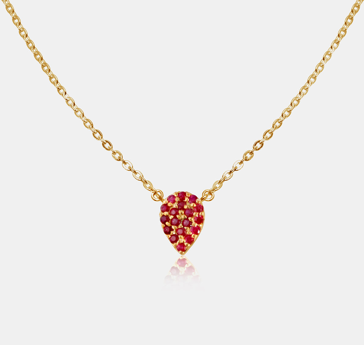 Gem Encrusted Teardrop Pendant Necklace
