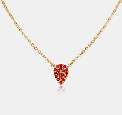 Gem Encrusted Teardrop Pendant Necklace