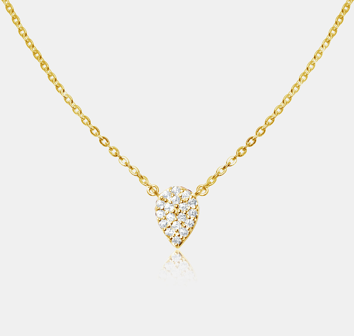 Gem Encrusted Teardrop Pendant Necklace