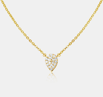 Gem Encrusted Teardrop Pendant Necklace