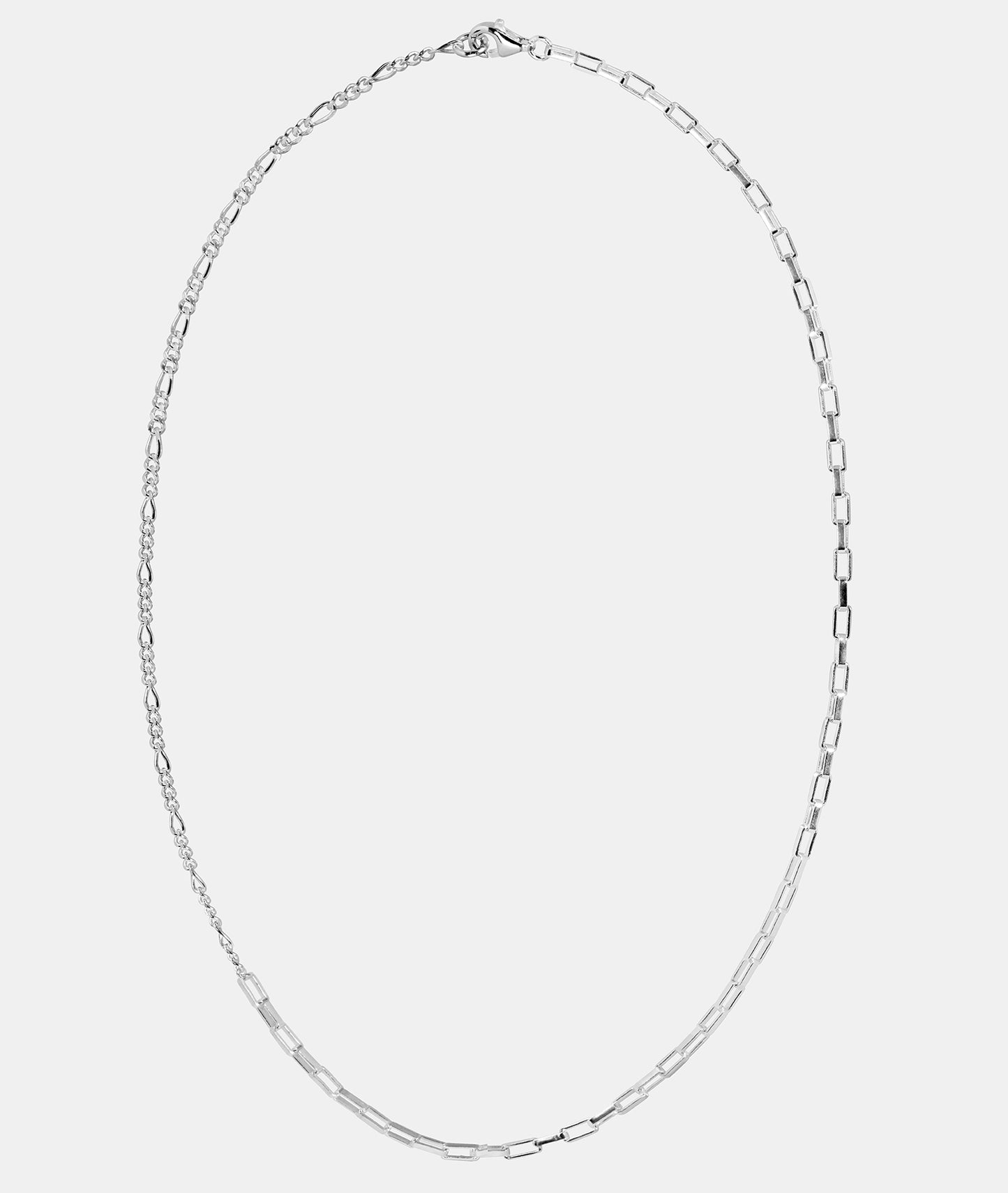 Half and Half Mixed Chain Necklace