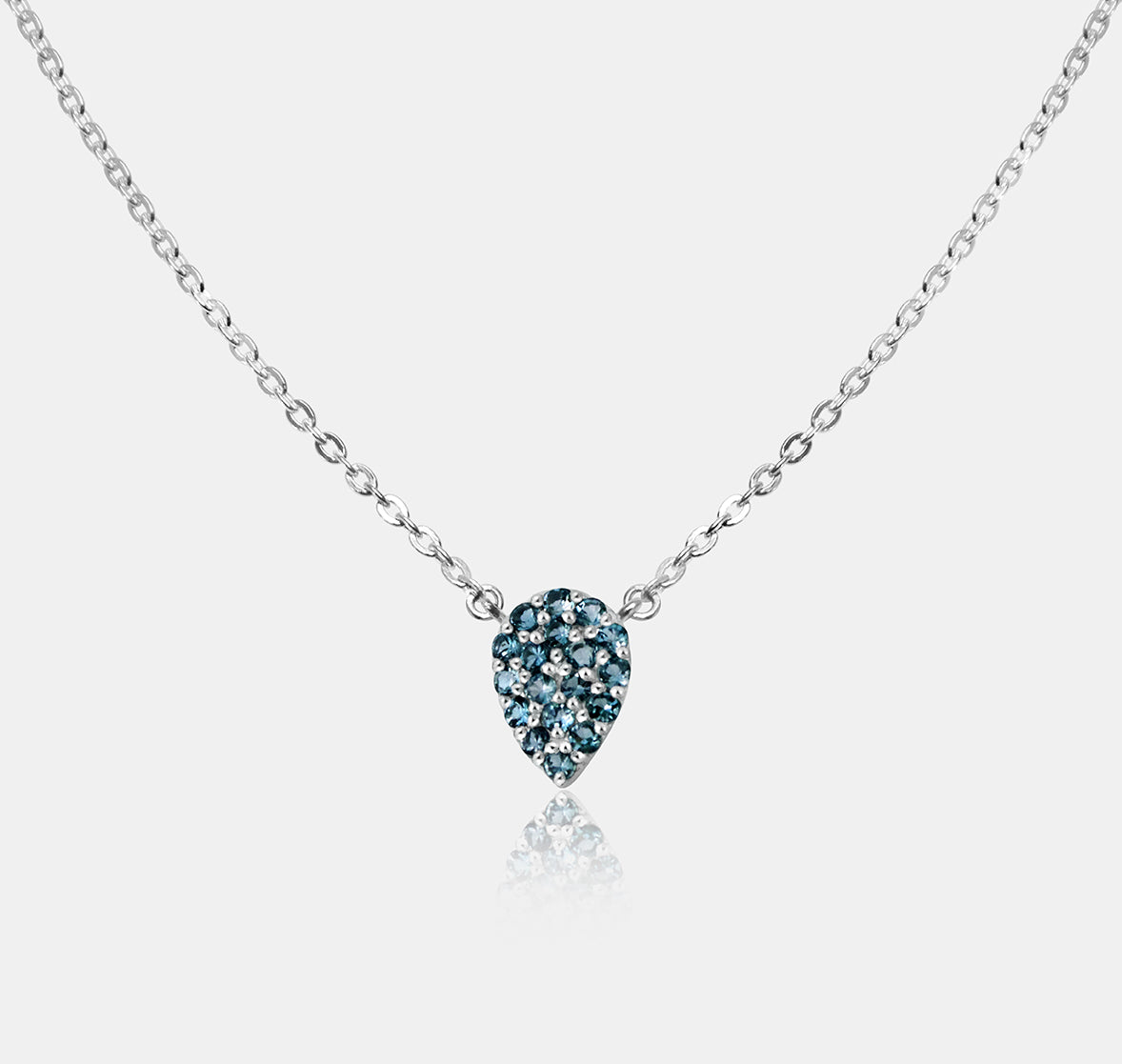 Gem Encrusted Teardrop Pendant Necklace