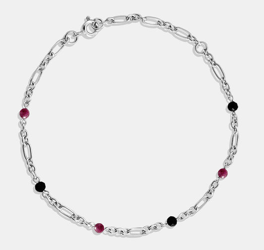 Chain Bracelet with Stone Beads