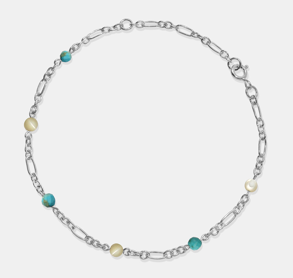 Chain Bracelet with Stone Beads