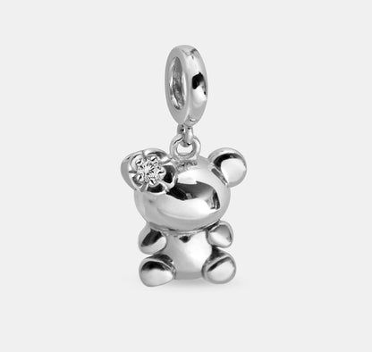 Bear Charm with Ear Flower