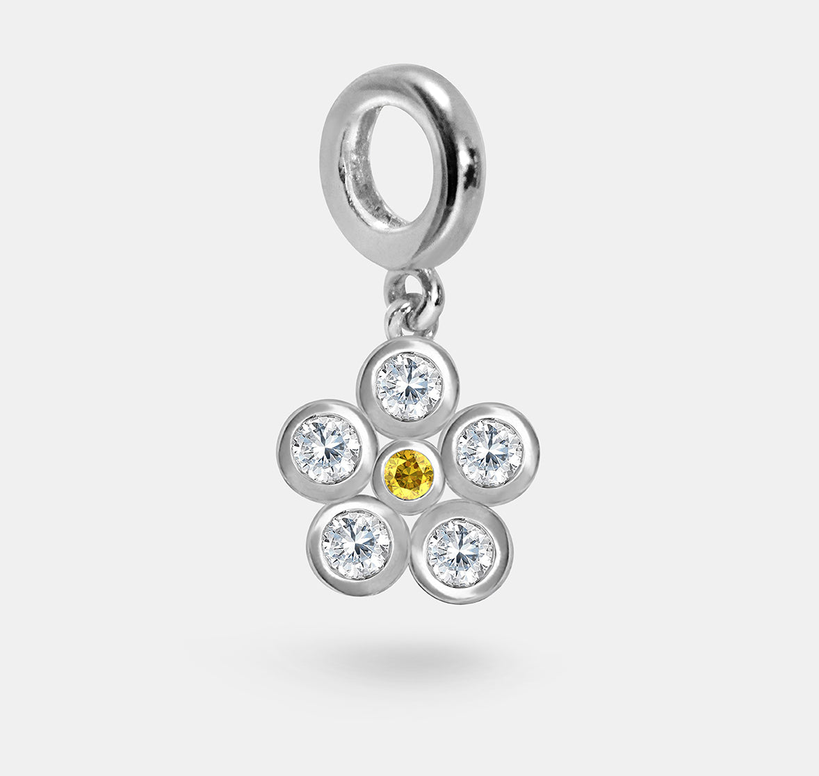 Daisy Charm with Stone Petals and Centre