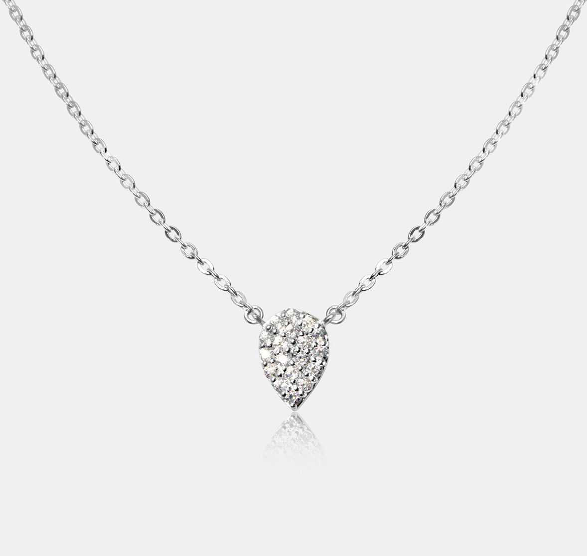 Gem Encrusted Teardrop Pendant Necklace