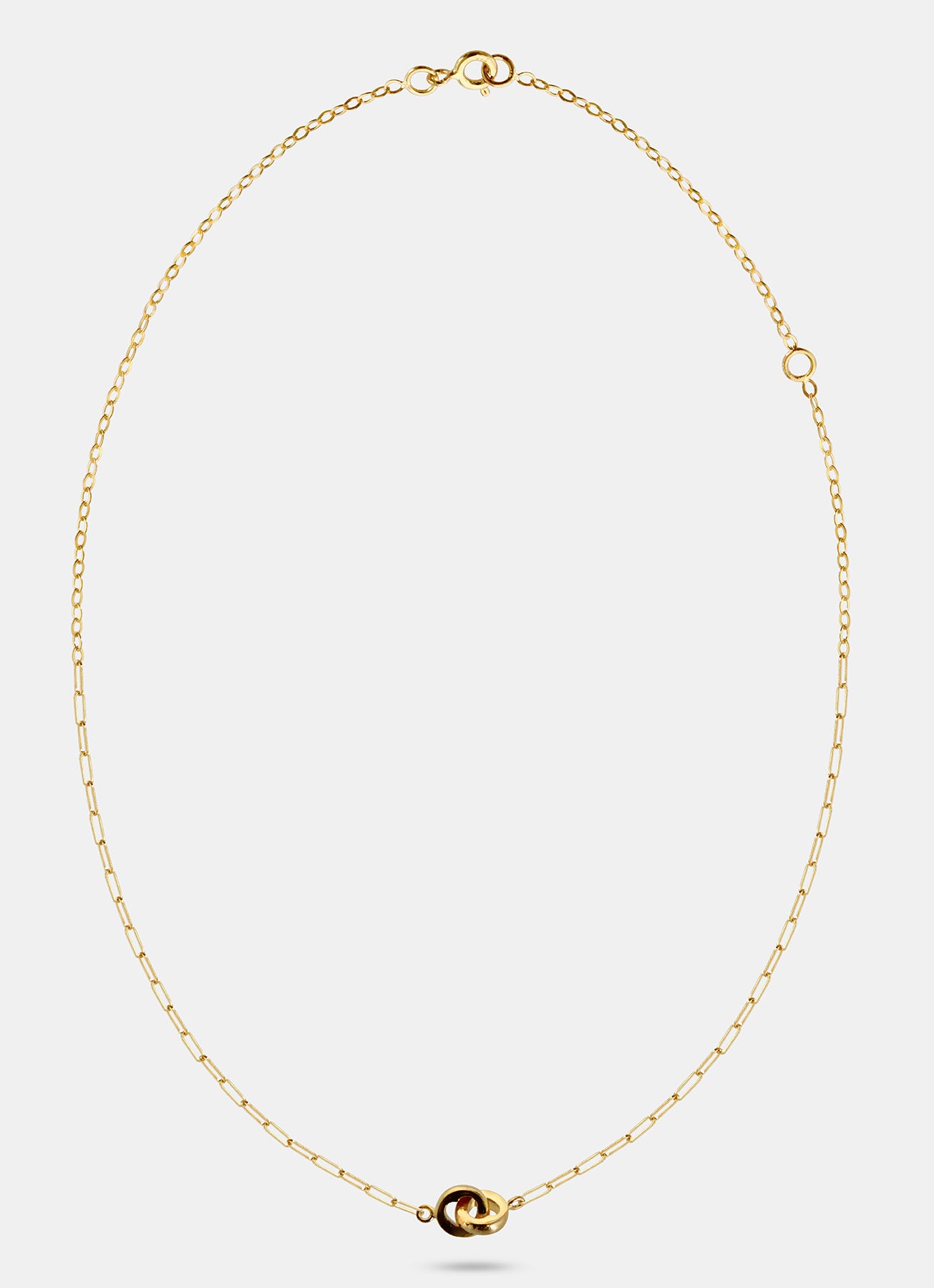 Mixed Chain Necklace wth Interlocking Heart Loops