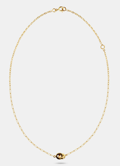 Mixed Chain Necklace wth Interlocking Heart Loops