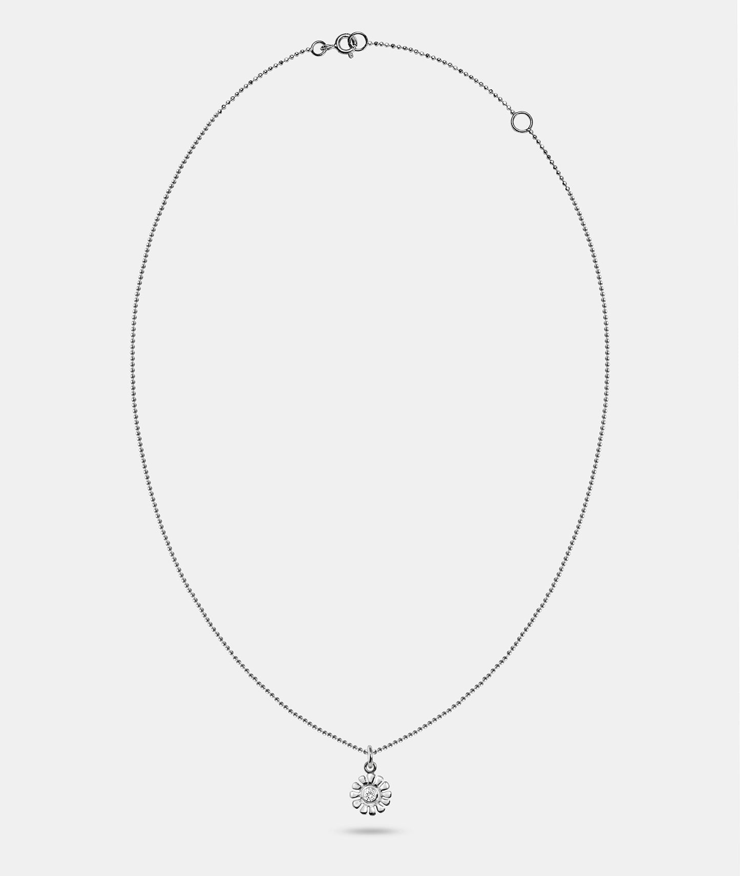 Gemstone Daisy Pendant Necklace with Metal Petals