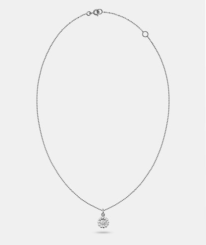 Gemstone Daisy Pendant Necklace with Metal Petals