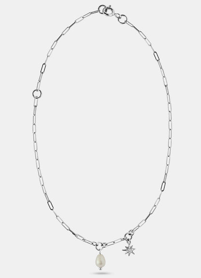 Pearl and Star Chain Necklace