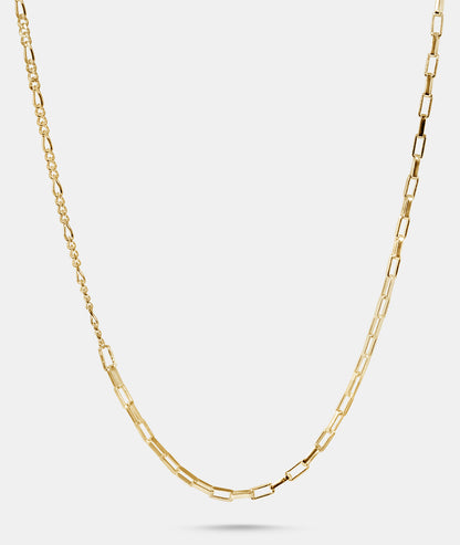 Half and Half Mixed Chain Necklace