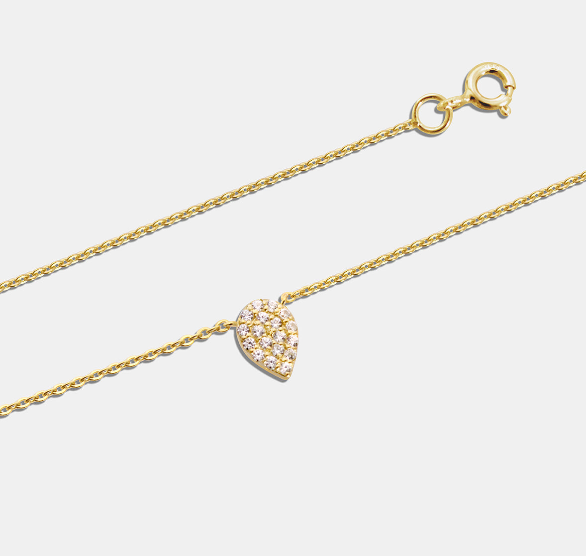 Gem Encrusted Teardrop Pendant Necklace