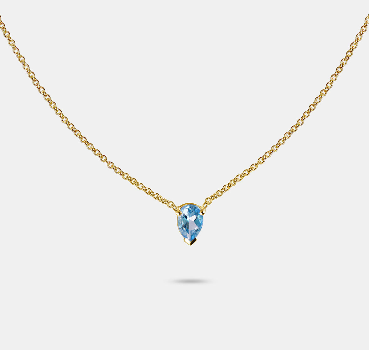 Pear Gemstone Pendant Necklace
