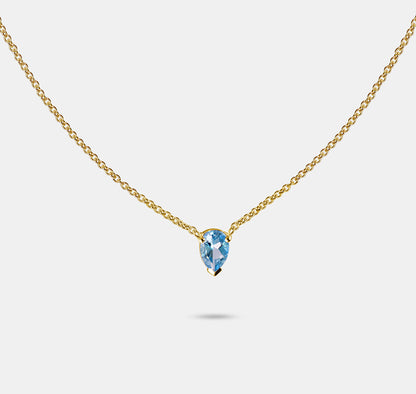Pear Gemstone Pendant Necklace