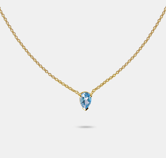 Pear Gemstone Pendant Necklace