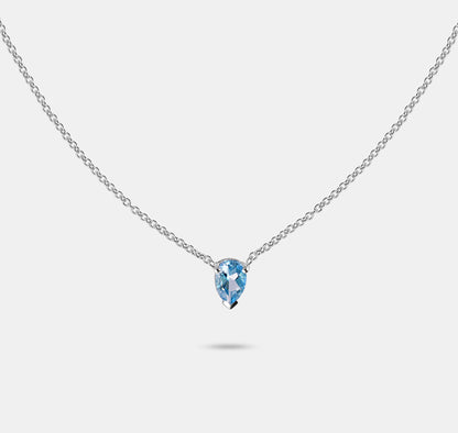 Pear Gemstone Pendant Necklace