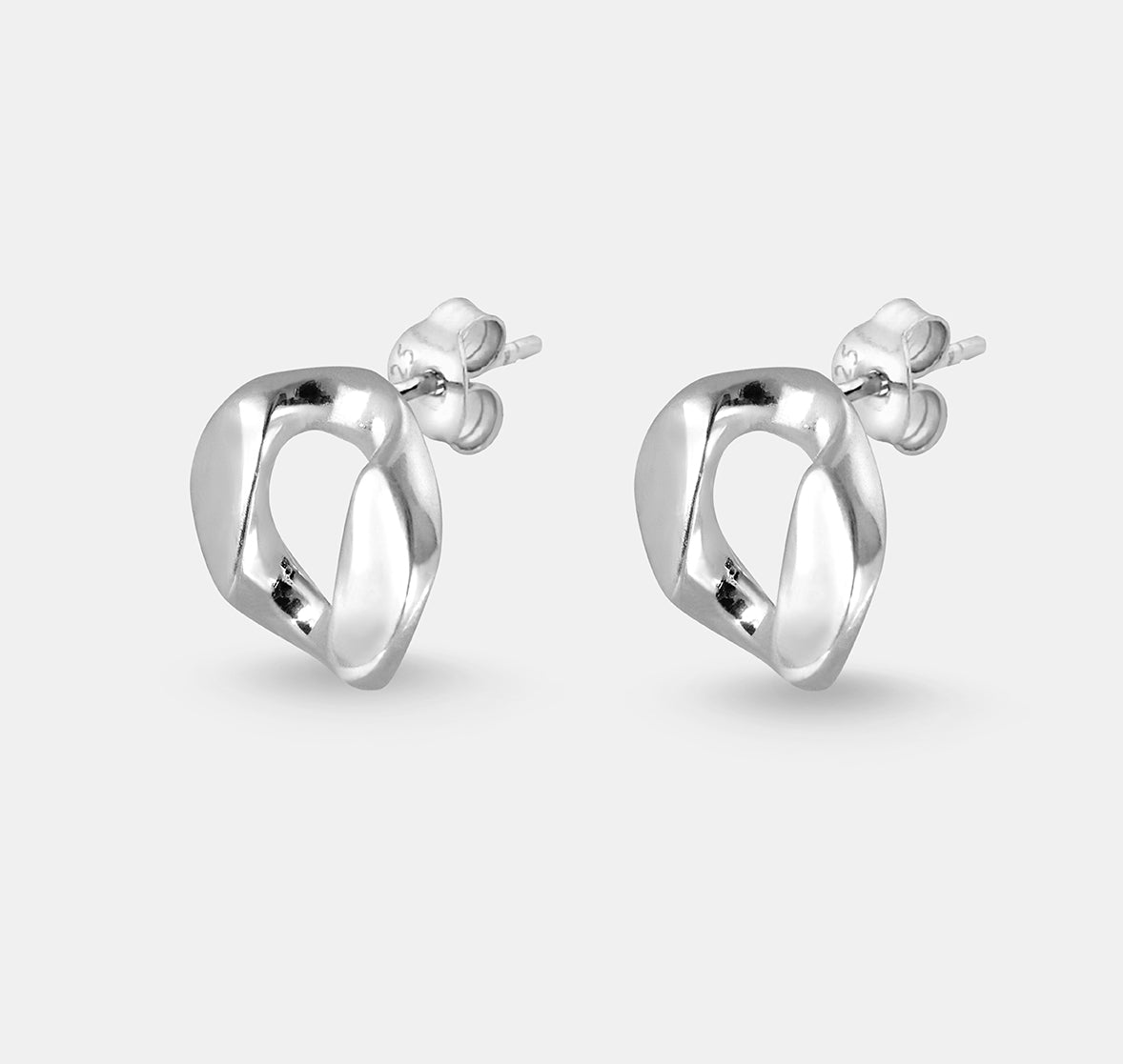 Cuban Link Stud Earring (Pair)