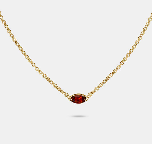 Marquise Gemstone Pendant Necklace