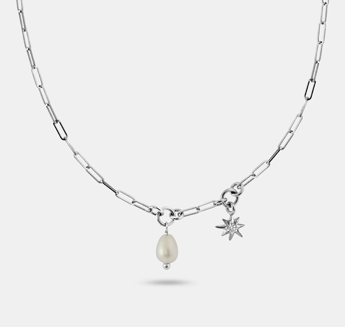 Pearl and Star Chain Necklace