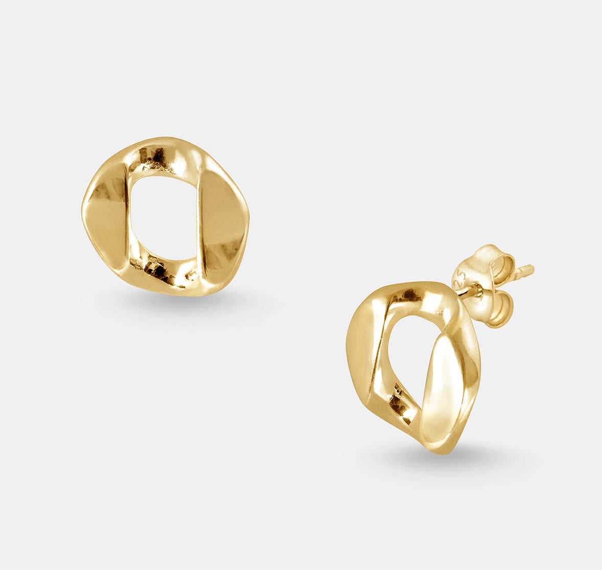 Cuban Link Stud Earring (Pair)